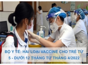 Bộ Y Tế: Hai loại vaccine cho trẻ từ 5- dưới 12 tháng từ  tháng 4 /2022