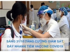 Sáng 31/10: Tăng cường giám sát, đẩy nhanh tiêm vaccine COVID 19 