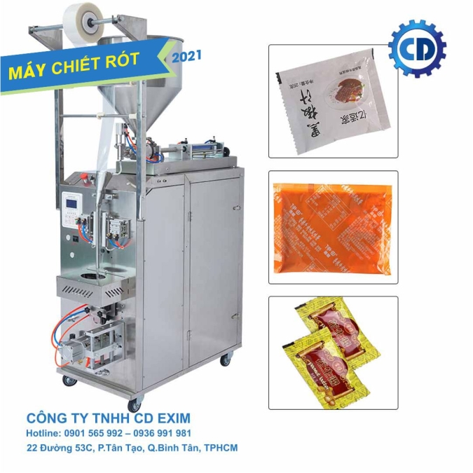 Máy chiết rót và đóng gói túi tương ớt nhỏ