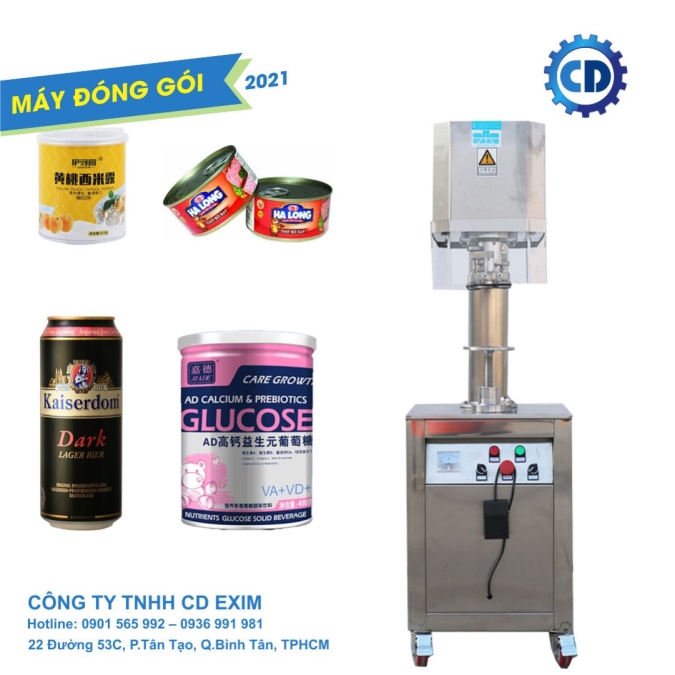 Máy đóng nắp lon nhôm và hũ thủy tinh