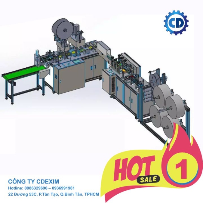 Dây chuyền sản xuất khẩu trang tự động HW 100-4A | CDM0220
