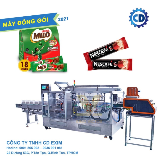 Máy đóng gói cà phê hộp 10 túi theo định lượng